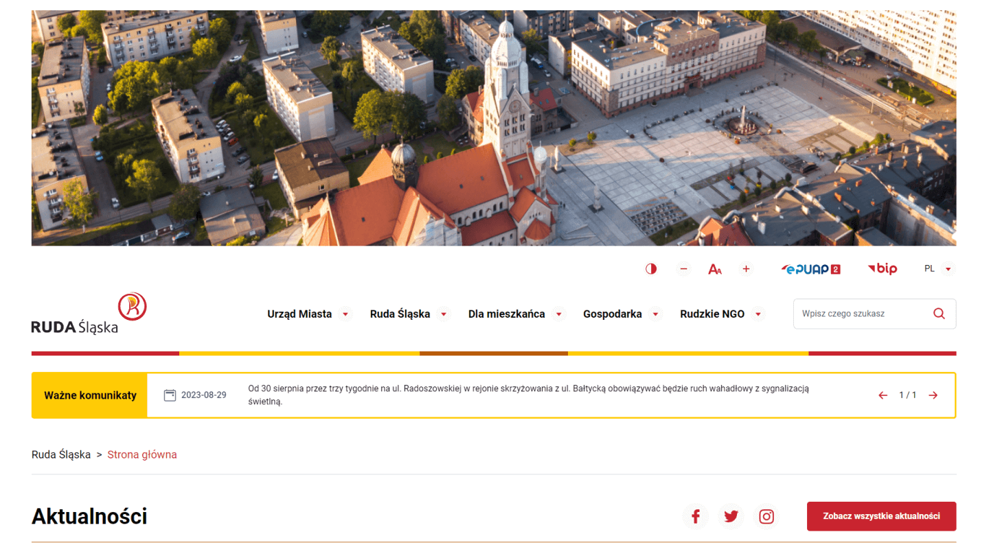 Nowa witryna Rudy Śląskiej